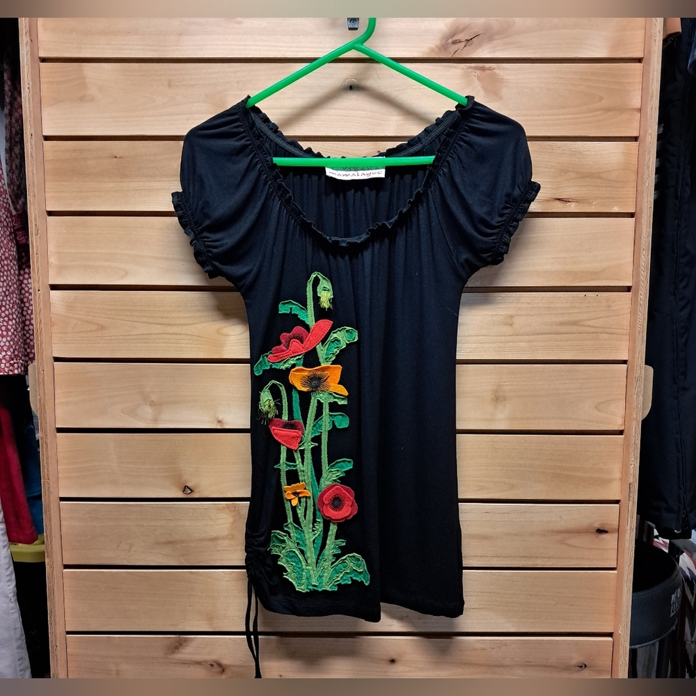 Embroidered Floral Blouse Size S - Picture 2 of 8